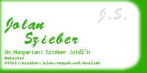 jolan szieber business card